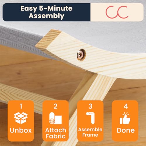 CallieCo Wooden Cat Hammock Bed, Modern Elevated Pet Lounger with Premium Wooden Frame & Breathable Fabric, Stylish Indoor & Outdoor Cat Bed for Cats & Small Dogs - Gray - color: Gray