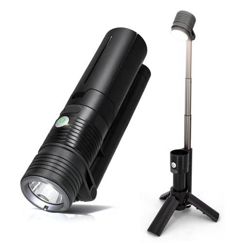 Telescopic Camping Light, Portable Rechargeable Camping Lantern, Outdoor Adventure Emergency Flashlight, Waterproof LED Camp Lamp with Magnetic (Black) - color: Black
