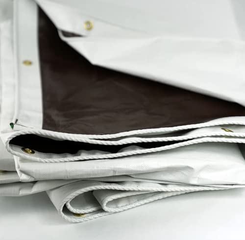 Watershed Innovations HydraTarp 20 Ft. X 20 Ft. Super Heavy Duty Waterproof Tarp - 16mil Thick - White/Brown Reversible Tarp - size: 20ft x 20ft