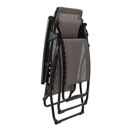 Lafuma LFM3118-8717 Futura Batyline One Size Zero Gravity Recliner Chair, Portable Outdoor Lounge Chair with Steel Frame, Graphite - color: Graphite Grey, style: Futura Zero Gravity