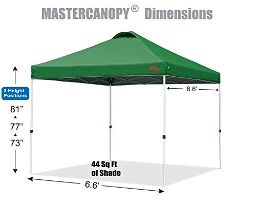 MASTERCANOPY Durable Pop-up Canopy Tent with Roller Bag (Forest Green) - color: Forest Green, size: 6.6x6.6