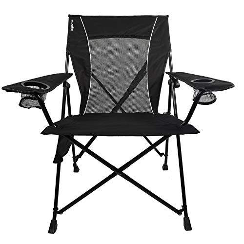 Kijaro Foldable Camping Chair, Vik Black, Polyester, Mesh, Steel, Portable, Durable, Unisex - color: Vik Black