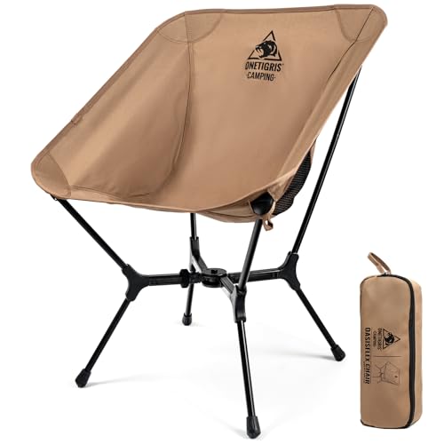 ONETIGRIS OasisFlex Camping Chair,Portable Chair with Carry Bag,Great for Camping,Beach,Picnic,Park,Lawn,Sports and Outdoor Events - color: Coyote Brown