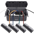 RESTMO 5-Piece Outdoor Waterproof Electrical Box Set – 12.5" x 8.5" x 5" Large & 7.1" x 2.3" x 2.3" Small, Weatherproof Boxes for Power Strip, Outlet, Plug, Socket, Timer, Holiday Light, Gray - color: Gray