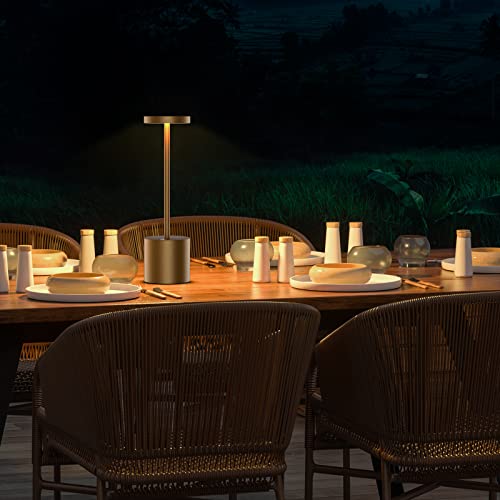 SAKRINGT 2 Pack Cordless Table Lamp Rechargeable,5000mAh Battery Powered Table Light, Dimming Portable LED Desk Lamp for Patio/Restaurant/Outdoor - color: Titanium