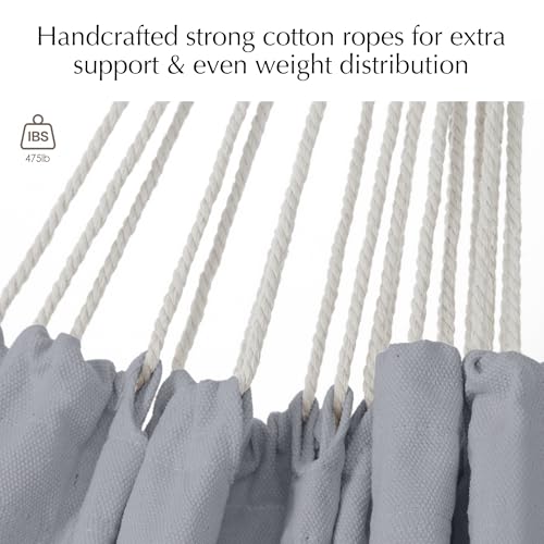 PNAEUT Double Hammocks for Outside, Replacement Outdoor Tree Hammock for Indoor Patio Porch Garden (Light Gray, Medium) - color: Light Gray, size: Medium