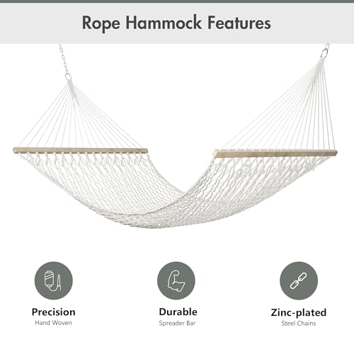 ANOW 13.5FT Curved Wood Stand with Portable Rope Hammock, Heavy Duty Larch Wood Arc Stand with 2 Chains, 4 Balance Ropes and 4 Carabiners, Includes Gray Hammock with Spreader Bars - color: Grey