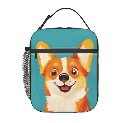 Corgi Lunch Box for Women Kids Girls Men Insulated Lunch Bag Lunchbox Adults Lunch Tote Bags Reusable Cooler for Work Office School Picnic Travel - color: Corgi01