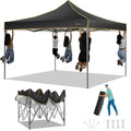 Hoteel Canopy Tent 10x10 Pop up Canopy, Easy Setup Canopy Heavy Duty Gazebo with 4 Sidewalls Waterproof & UPF 50+, Portable Bag, 3 Height Adjustable, Black - color: Black, size: 10x20FT (Upgraded)