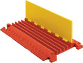 Checkers 5 Channel Industrial Drive Over Cable Protector for 1.25" Lines, 40k/Axle Load Capacity Hose and Cable Ramp for Heavy Duty Equipment, Made in The USA, Yellow/Orange, CP5X125-Y/O - size: 40k/Axle Load Capacity, style: Straight