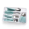40 piece Stainless Steel Kitchen Flatware set with organizer, Camping Silverware set with color handles set of 8
