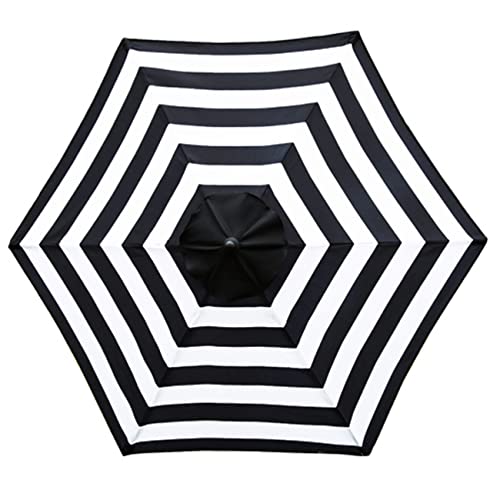 Sunnyglade 7.5ft Patio Umbrella Replacement Canopy Market Umbrella Top Outdoor Umbrella Canopy with 6 Ribs - color: Black and White