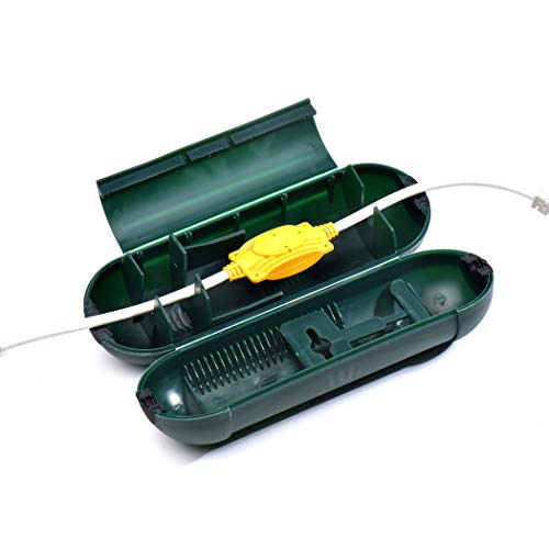 4 Pack Extension Cord Protective Cover Set (Green) | Indoor Outdoor Water-Resistant Holder for Holiday String Lights, Plugs and Wires | Capsule Shaped Protector with Large Compartment - color: Green, size: Large (Standard)