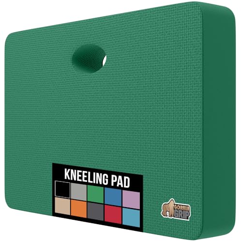 GORILLA GRIP® Extra Thick Patent Pending Supportive Foam Kneeling Pad, Large Cushion Knee Pads for Gardening, Baby Bath Time, Dirt and Water Resistant, Workout and Garden Supplies, 17.5x11, Green - color: Grass