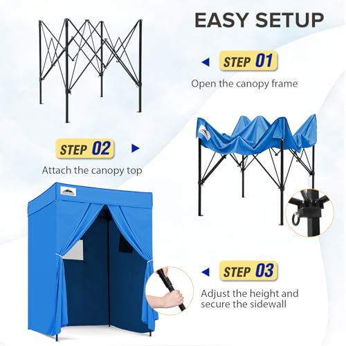 EAGLE PEAK Flex Compact 5x5 Pop-up Canopy Changing Room, Portable Privacy Dressing Room for Indoor Fashion Photoshoots, Camping, or Pool, Light Blue - color: Light Blue, size: 5x5 ft