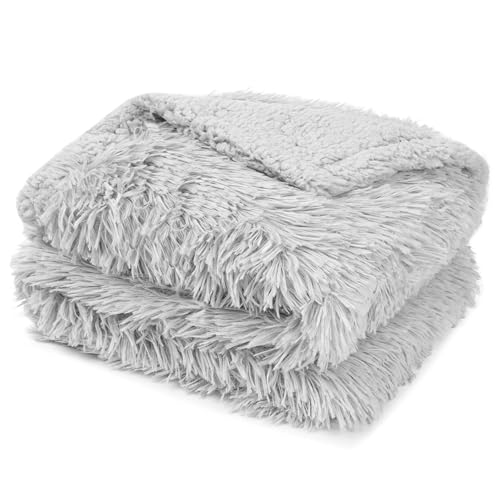 PetAmi Waterproof Dog Blanket for Couch, Bed & Furniture,Reversible Sherpa & Faux Fur Pet Blanket, Leakproof Blanket for Puppy Cat, Washable Soft Calming Pet Couch Protector (29x40, Light Gray) - color: Light Grey, size: Medium (29x40)
