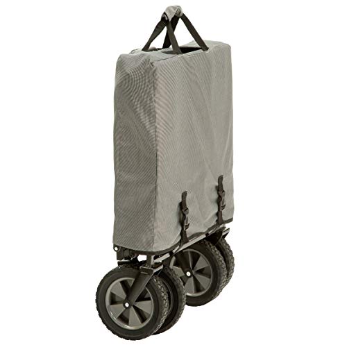 Mac Sports Collapsible Outdoor Utility Wagon with Folding Table and Drink Holders, Gray - color: Gray