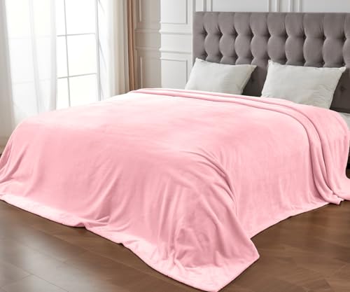 Edenleaf Big Oversized Soft Fleece Blanket, Huge California King Blanket for Whole Family, Bed, Sofa, Couch, Travel and Camping 120x120 Pink - color: Pink