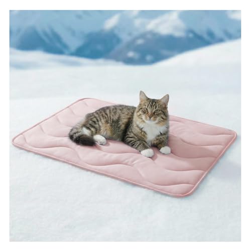 furrybaby Dog Cooling Mat for Medium Dogs, 35"x24" Self Cooling Pet Cooling Mat for Dogs & Cats, QMAX>0.5, Thickened Cool Fiber, Cooling pad for Dog Bed, Durable Portable Indoor/Outdoor Summer,Pink - color: Pink, size: 35“x24"(Medium)