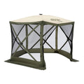 Clam Venture 9' x 9' Pop-Up Screen Tent – Green/Tan Portable 5-Sided Outdoor Gazebo Canopy with Mesh Netting, Carry Bag, Stakes & Tie-Downs – Instant Setup Shelter for Camping, Picnics & Events - color: Green/Tan