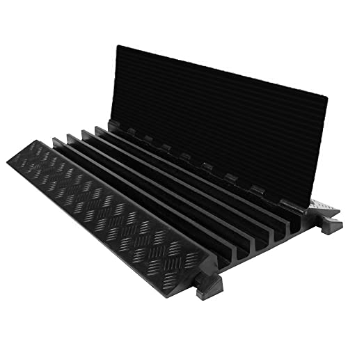 Electriduct Extreme Rubber 5 Channel Cable Protector 36" Wire Cover with 1-3/8" Channels Black - color: Black Base / Black Lid, size: 5 Channel Cable Protector
