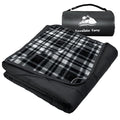 Large Outdoor Waterproof Blanket Extra Thick Fleece Stadium Blanket for Camping, Car, Pet, Picnics - Windproof, Wearable, Machine Washable 80" x 58" (Black Check) - color: Black Check