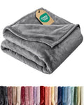 Ultra Soft Fleece Blanket Throw Size - Flannel Fleece Luxury Throw Blanket - Lightweight for Couch Bed Chair - Thick, Warm and Breathable - All Season Cozy Anti-Static Microplush Bedding, Dark Grey - color: 11 - Dark Grey, size: Throw (50" x 60")