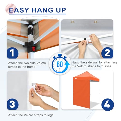 EAGLE PEAK Canopy Sidewall for 5x5 Pop Up Canopy Frame, Single Side Wall Panel Only (Fits 5x5 Straight Leg Frame, Canopy Top or Frame NOT Included), Orange - color: Orange