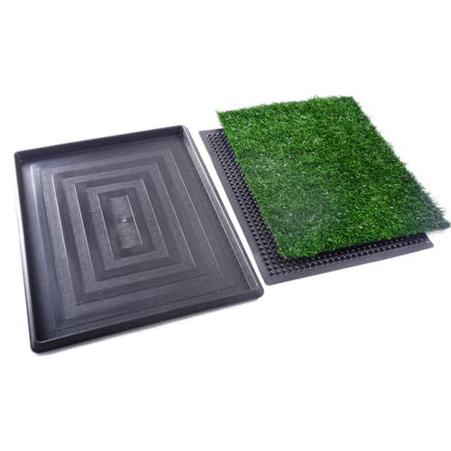 Portable Dog Grass Pet Loo, Indoor Outdoor Portable Potty Artificial Grass Patch Bathroom Mat with Washable Pee Pad and Full System Trays Home Training Toilet Pad for All Dogs Use