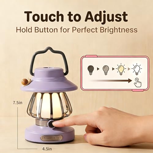 Kids Camping Light Set - Rechargeable Lantern & Motion Sensor Headlamp with USB-C Charging, 3 Color Dimmable Night Light for Boys Girls Indoor Outdoor Adventures (Purple) - color: Purple Camping Gear