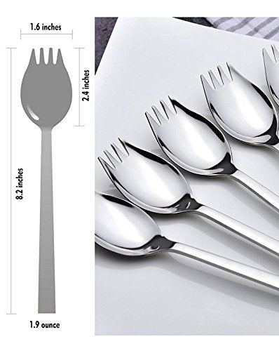 4-pack Stainless Steel Sporks for Everyday Use,Camping Hiking Heavy Duty Flatware set,8.2-inch,7.6-inch,5.9-inch (8.2 inch) - size: 8.2 inch