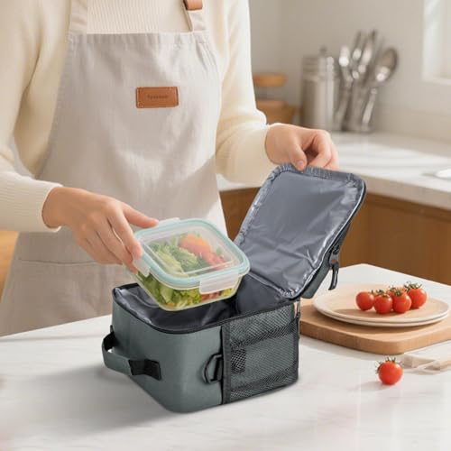 BALEINE Insulated Lunch Bag for Men Women, Leakproof Cooler Bag with Adjustable Shoulder Strap for Work Picnic, Lunch Box for Women Men (Small, Grey) - color: Gray, size: Small