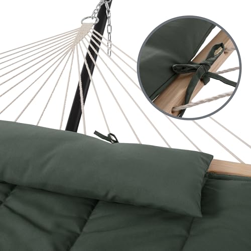 SUNCREAT Outdoor Double Hammock Pad, Soft Comfortable Polyester Pad, Olive Green - color: Olive Green