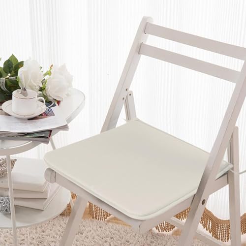 2-Pack Square Seat Cushions (15x15) - Soft Chair Pads with Ties for Indoor/Outdoor Use, Solid Color Comfort for Stools & Dining Chairs (Beige) - color: Beige