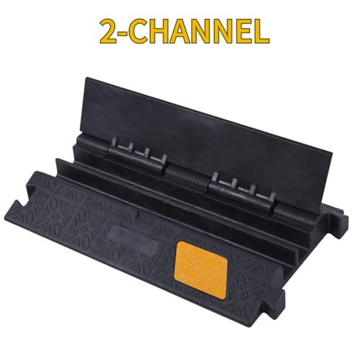 6 Pack 2-Channel Cable Cover Ramp, Rubber Cord Protector with Interlocking Design, Night Visible Floor Wire Management for Road, Stage, Event Use