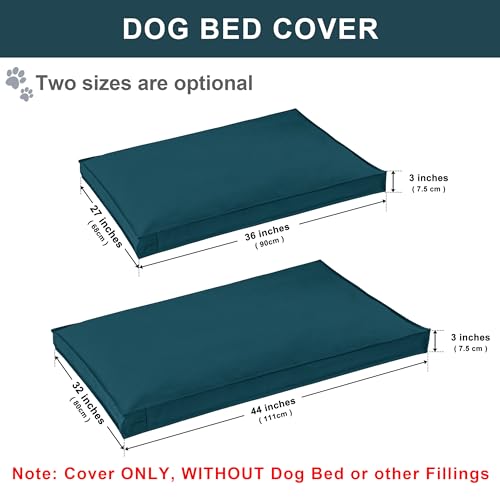 Dog Bed Covers Replacement Washable, Waterproof Dog Bed Cover with Zipper, 36Lx27Wx3H inch Durable Oxford Pet Bed Cover for Outdoor/Indoor Use, Cover Only, Cyan - color: Cyan, size: 36*27*3 inch