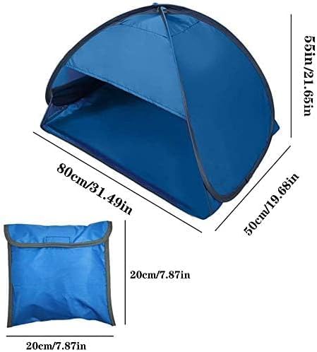 Beach Sun Shelters,Instant Sun Shade Canopy Head PopUp Canopy Automatic Shade Tent for Camping Fishing Hiking Picnic Portable Shelter Windproof Waterproof with Mobile Phone Stand, 80cm - color: Blue-Waterproof-31.5in