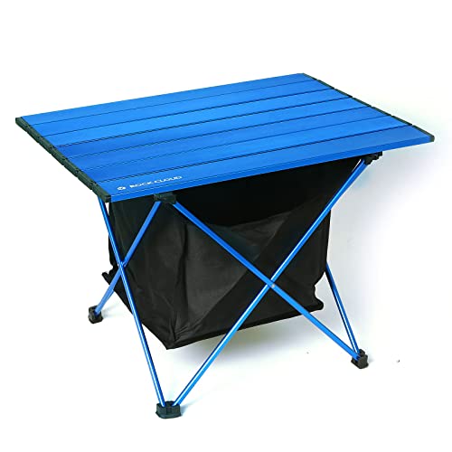ROCK CLOUD Portable Camping Table Ultralight Aluminum Camp Table with Storage Bag Folding Beach Table for Camping Hiking Backpacking Outdoor Picnic - color: Blue, With Storage Bag, size: Medium