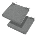 Magpie Fabrics Indoor Outdoor Waterproof Square Chair Cushion, 18" x 18" x 2.5", 2 Pack, Water Resistant Seat Cushions, for Patio Garden Office, Heather Grey - color: Heather Grey