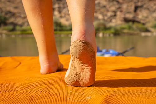 CGEAR Original Sand-Free Outdoor Camping Mat – Beach, Picnic & Camping Ground Mat with Carry Pouch - color: Orange/Agave, size: 12' x 12' (Square)