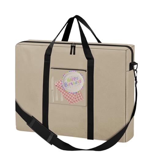 SIRUITON Folding Table Storage Bag, Portable 600D WaterProof Carry Bag for Folding Picnic/Camp Tables with Reinforcing Plate & Shoulder Strap, 25" D x 25" W x4.7 H Fits 4FT Folding Tables - size: Khaki - 4ft Folding Tables Bag