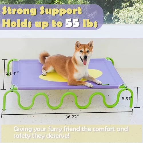 SpaceTime Elevated Dog Beds Large Sized Dog,Outdoor Dog Bed Waterproof,Pet Beds for Large Dogs,Raised Big Dog Bed XL,Comfort Dog Cot Washable with Cooling Breathable Mesh,Easy to Assemble (White) - color: White