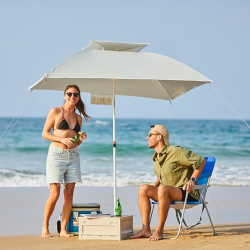 #WEJOY Folding Beach Chair for Adults, Lightweight Beach Chair with Shoulder Straps, High Back Camping Chairs with Hard Armrest, Supports 300lbs for Outdoor Lawn Concert - color: #C 2 Pack Dark Blue White, style: Classic