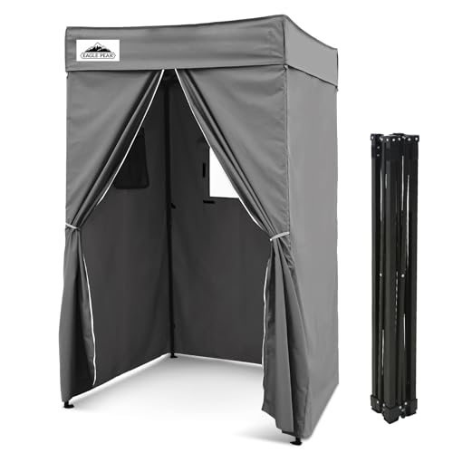 EAGLE PEAK Flex Compact 4x4 Pop-up Canopy Changing Room, Portable Privacy Dressing Room for Indoor Fashion Photoshoots, Camping, or Pool, Dark Gray - color: Dark Gray, size: 4x4 ft