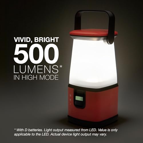 ENERGIZER WeatheReady LED Camping Lantern PRO-360, IPX4 Water Resistant Tent Light, Ultra Bright Battery Powered Lanterns for Camping, Outdoors, Emergency Power Outage - color: Red