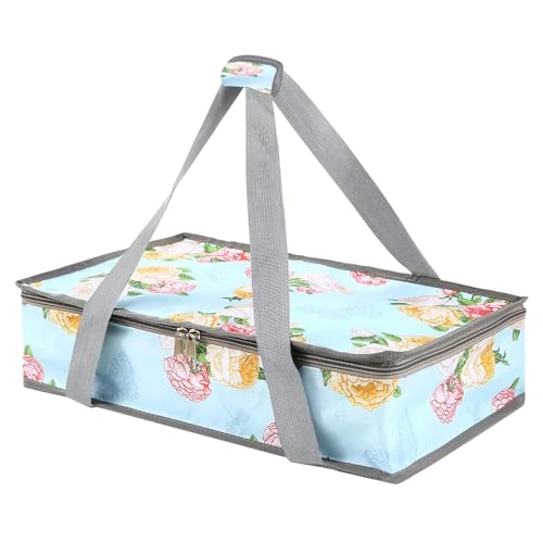 Insulated Casserole Carriers for Hot or Cold Food,Casserole Dish Bag Carrying Case,Food Carrier Warmer Container Bag for Travel Picnic.Pioneer Woman Kitchen Stuff.Fits 9"x13" Baking Dish - color: Floral#1