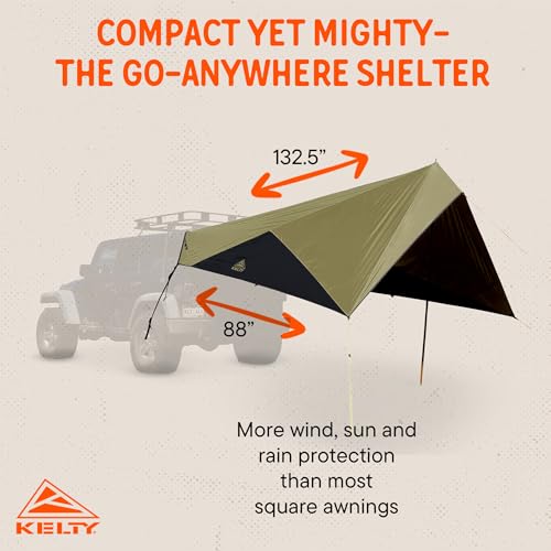 Kelty Waypoint Tarp, Car Camping and Tailgating Shelter, Universal Vehicle Mount - color: Elm/Dark Shadow