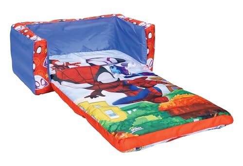 Spidey and his Amazing Friends 2-in-1 Inflatable Sofa Bed, Kids Sofa Couch Fold Out, Foldable Chair Lounger for Toddlers and Kids
