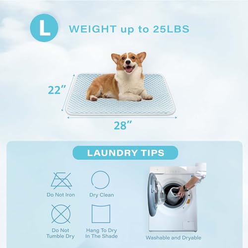 MICROCOSMOS Dog Sleeping Pad & Pet Cooling Mat- Breathable Bubble Surface, EZ Clean. Keep Cooling for Pets, Kids and Adults in Summer.(BlueWhite, 28" x 22") - color: BlueWhite, size: 28" x 22"