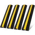 Cable Protector Ramp, 4 Pack of 1 Channel, 18000 lbs Capacity Heavy Duty Rubber Speed Bumps, Floor Cord Cable Protector Wire Cover, Driveway Hose Protector for Residential Areas, Asphalt Concrete